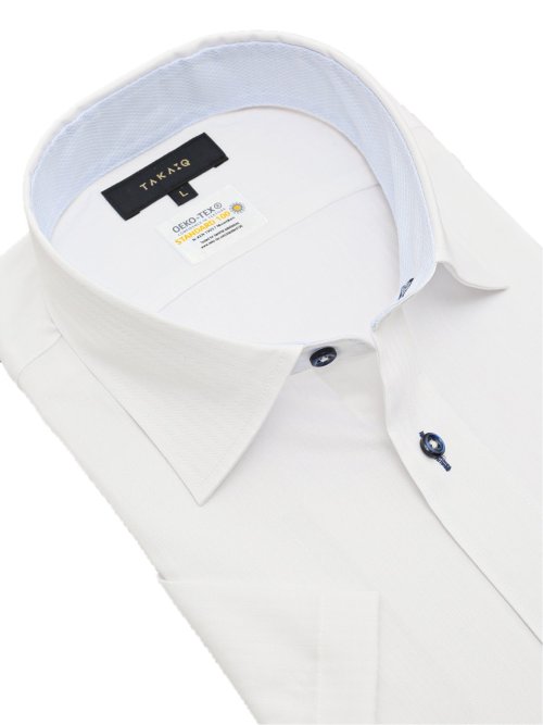 形態安定 吸水速乾 スタンダードフィット ワイドカラー半袖シャツ