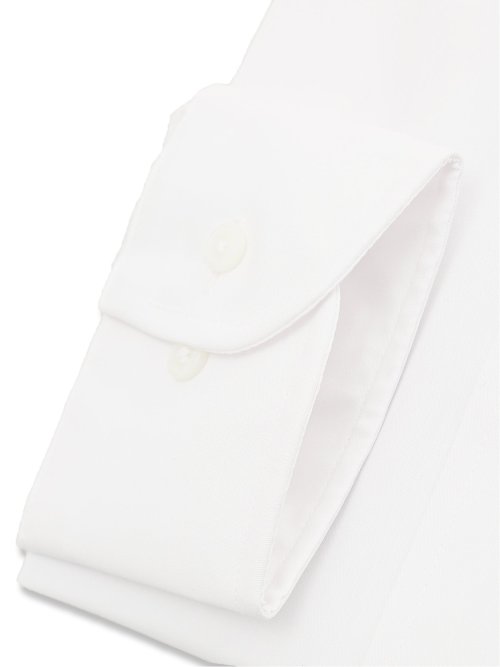 【白無地】形態安定 吸水速乾 レギュラーフィット レギュラーカラー長袖シャツ