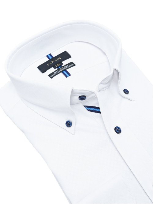 ノーアイロンストレッチ スタンダードフィット ボタンダウン長袖ニットシャツ