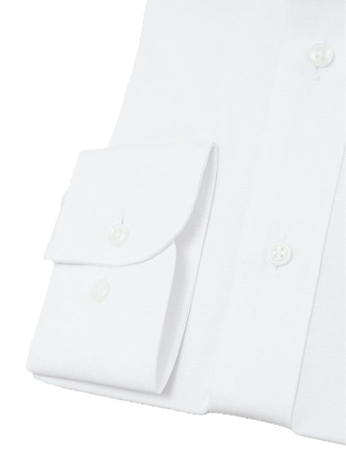 ノーアイロンストレッチ スタンダードフィット ワイドカラー長袖ニットシャツ