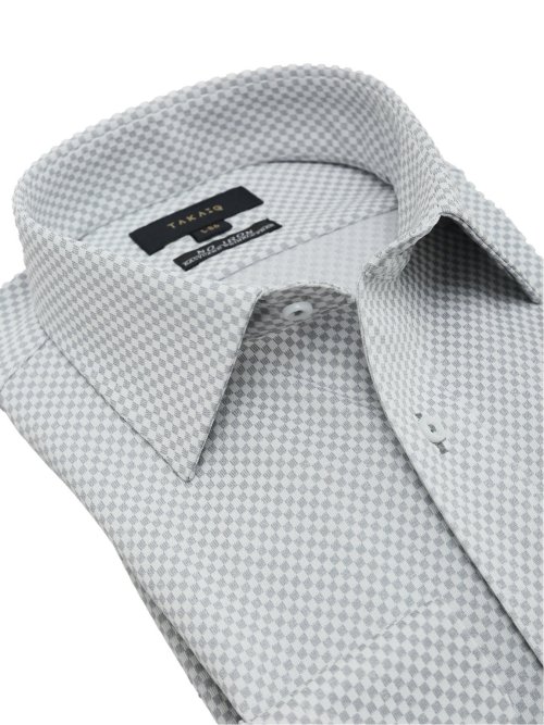 ノーアイロンストレッチ スタンダードフィット ワイドカラー長袖ニットシャツ