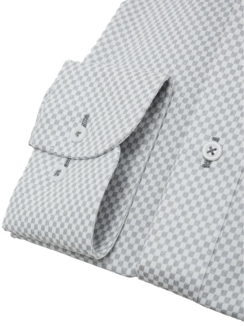 ノーアイロンストレッチ スタンダードフィット ワイドカラー長袖ニットシャツ