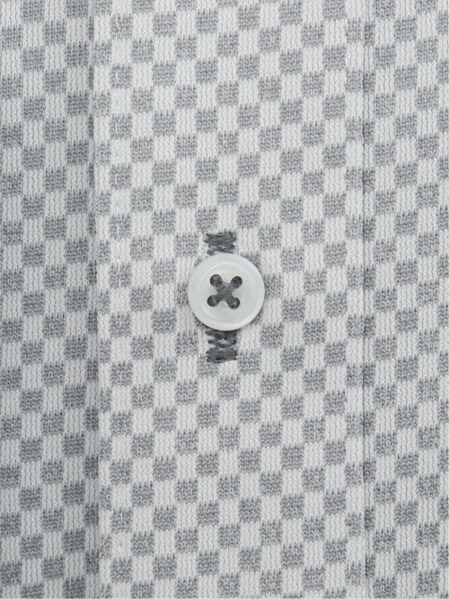 ノーアイロンストレッチ スタンダードフィット ワイドカラー長袖ニットシャツ