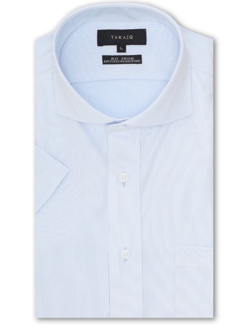 ストレッチ 吸水速乾 ノンアイロン ニット スタンダードフィット カッタウェイ 半袖 ビジネス ドレス ワイシャツ メンズ