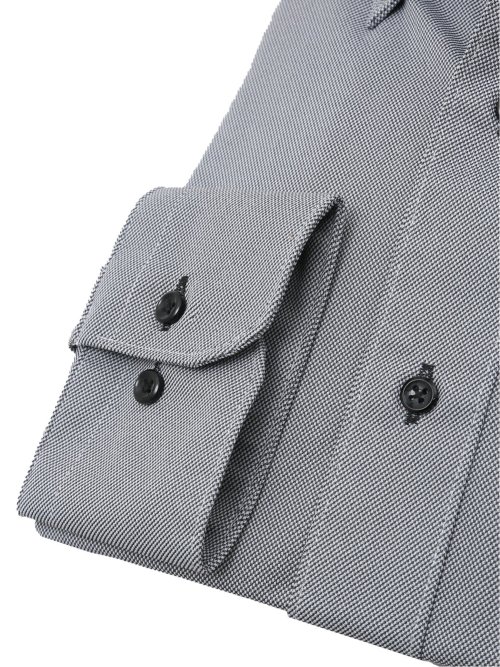 ノーアイロンストレッチ スタンダードフィット ボタンダウン長袖ニットシャツ