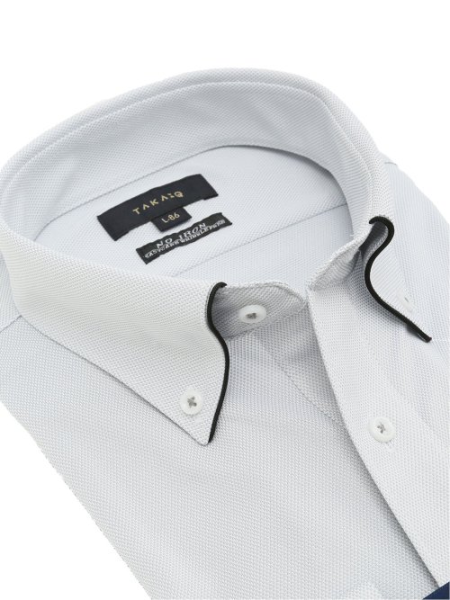 ノーアイロンストレッチ スタンダードフィット ボタンダウン長袖ニットシャツ