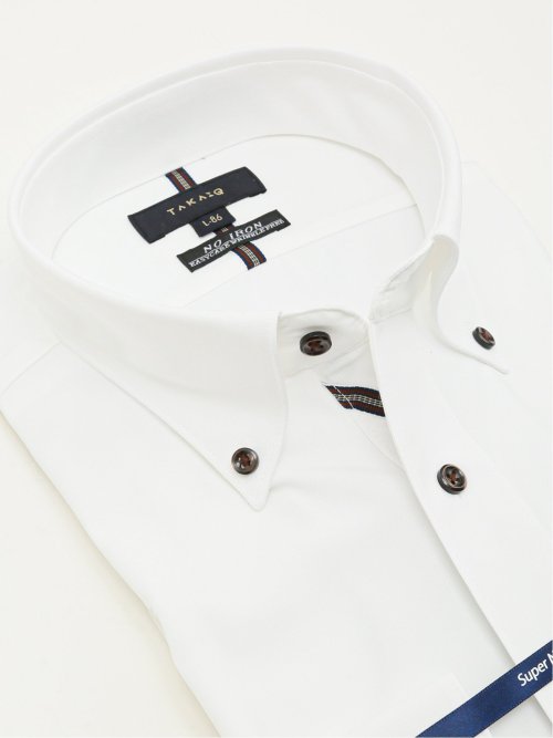 ノーアイロンストレッチ スタンダードフィット ボタンダウン長袖ニットシャツ