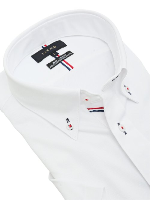 ノーアイロンストレッチ スタンダードフィット ボタンダウン半袖ニットシャツ