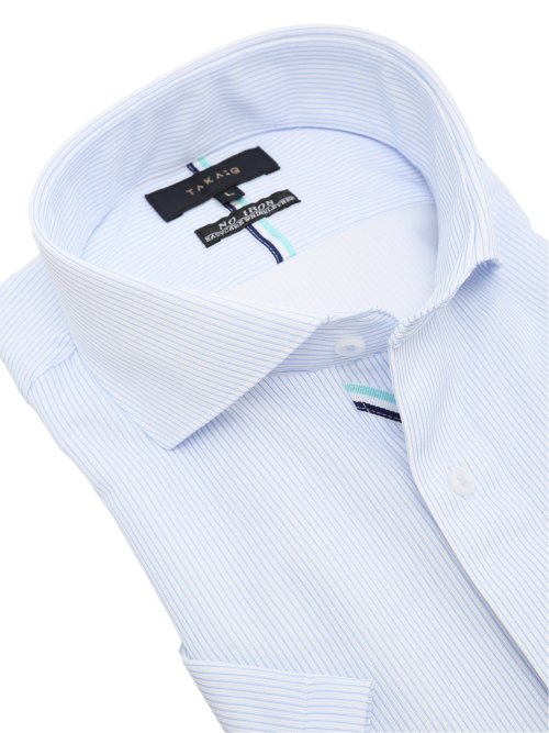 ノーアイロンストレッチ スタンダードフィット カッタウェイ半袖ニットシャツ