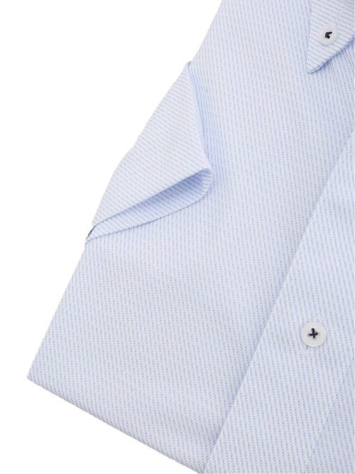 ノーアイロンストレッチ スタンダードフィット ボタンダウン半袖ニットシャツ