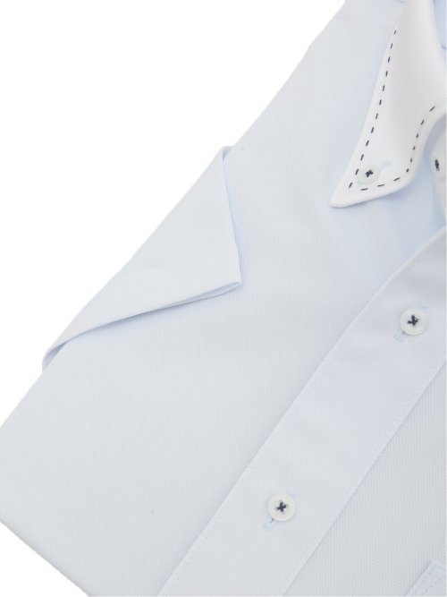 ノーアイロンストレッチ スタンダードフィット ボタンダウン半袖ニットシャツ