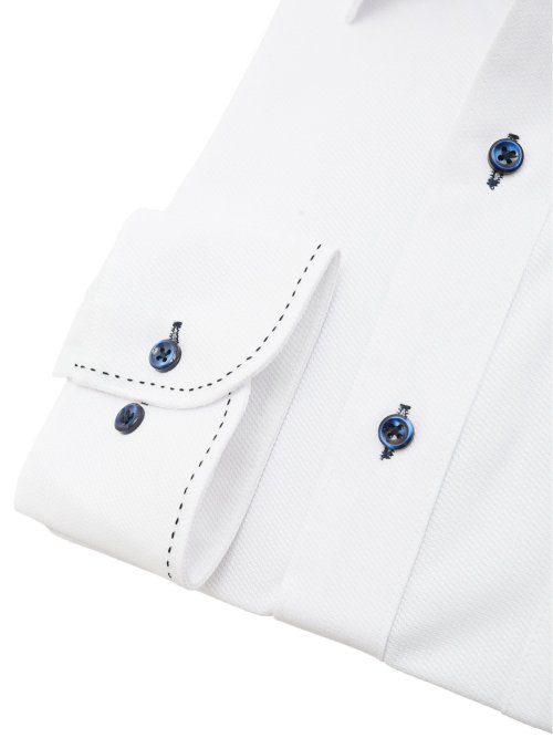 ノーアイロンストレッチ スタンダードフィット ワイドカラー長袖ニットシャツ