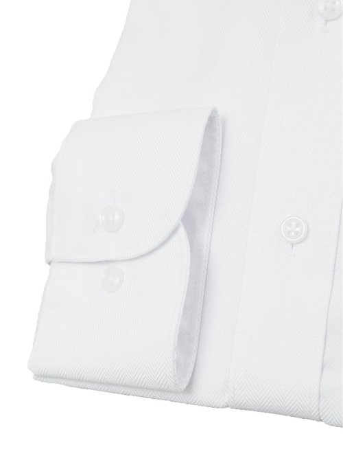 綿100% ノーアイロン スタンダードフィット ワイドカラー長袖シャツ