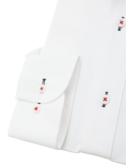 ノーアイロンストレッチ スタンダードフィット ボタンダウン長袖ニットシャツ