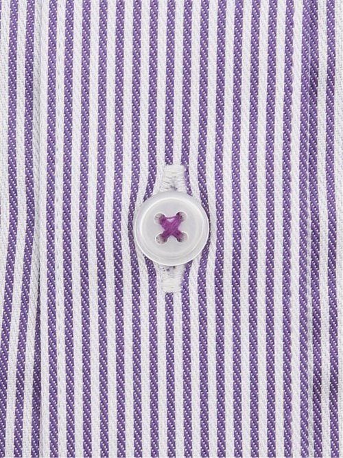 綿100% ノーアイロン スタンダードフィット ワイドカラー長袖シャツ