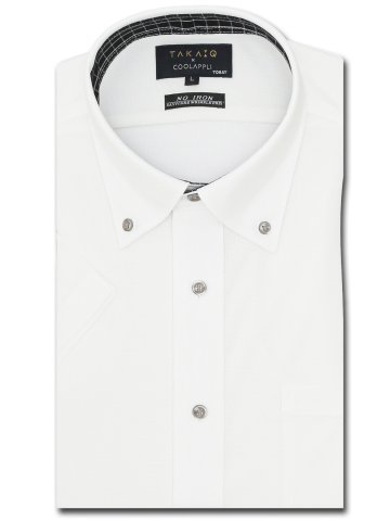 クールアプリ スタンダードフィット ボタンダウン半袖ニットシャツ