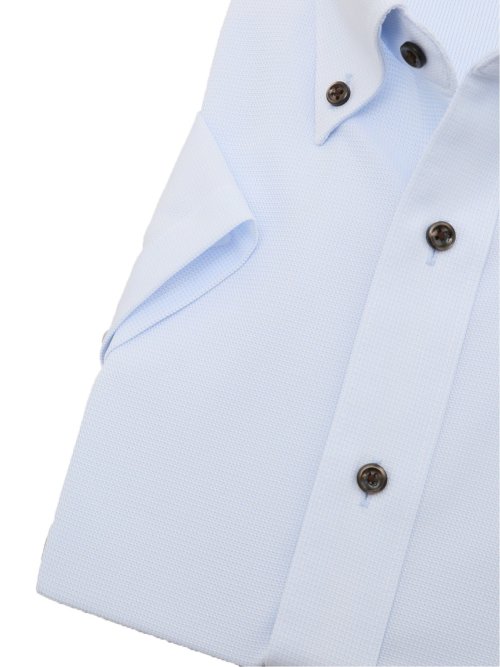 ノーアイロンストレッチ スタンダードフィット ボタンダウン半袖ニットシャツ