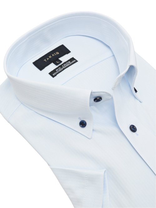 ノーアイロンストレッチ スタンダードフィット ボタンダウン半袖ニットシャツ