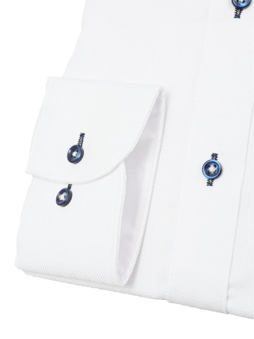 綿100% ノーアイロン スタンダードフィット ボタンダウン長袖シャツ