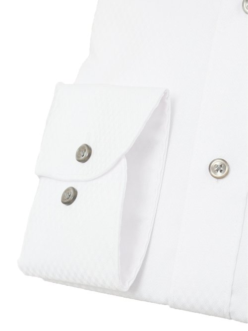 綿100% ノーアイロン スタンダードフィット ワイドカラー長袖シャツ