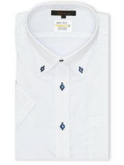 形態安定 吸水速乾 スタンダードフィット ボタンダウン半袖シャツ