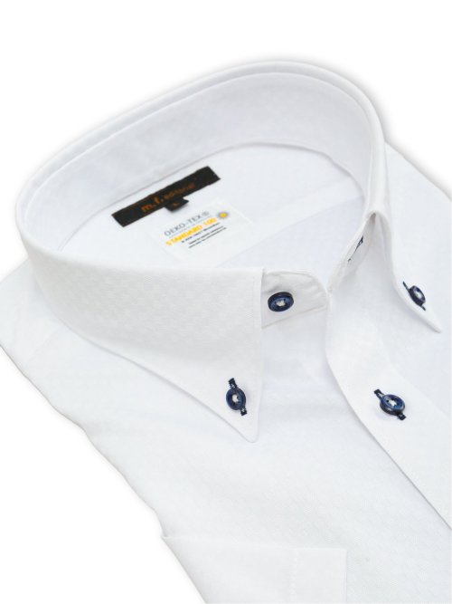 形態安定 吸水速乾 スタンダードフィット ボタンダウン半袖シャツ