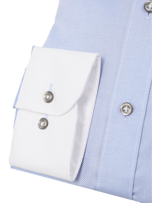 綿100% ノーアイロン スタンダードフィット ワイドカラー長袖シャツ