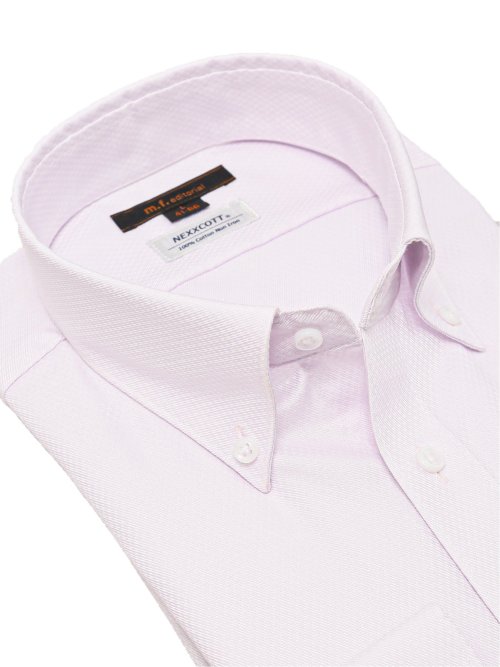 綿100% ノーアイロン スタンダードフィット ボタンダウン長袖シャツ
