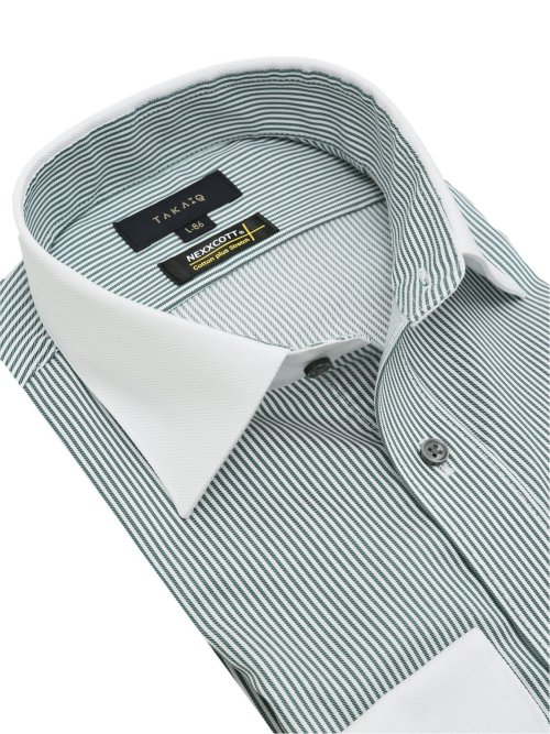 ネクスコットプラス スタンダードフィット ワイドカラー長袖シャツ