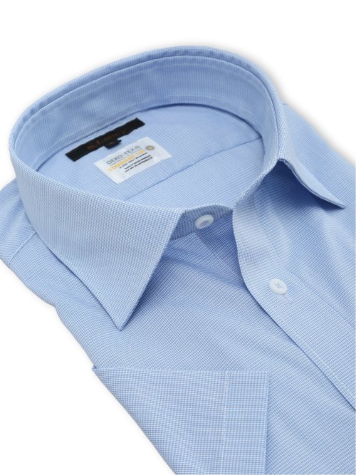 形態安定 吸水速乾 スタンダードフィット ワイドカラー半袖シャツ