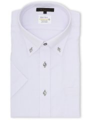 形態安定 吸水速乾 スタンダードフィット ボタンダウン半袖シャツ