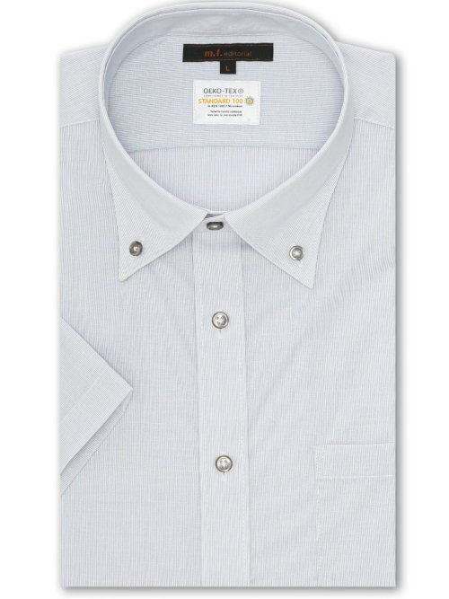 形態安定 吸水速乾 スタンダードフィット ボタンダウン半袖シャツ