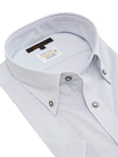 形態安定 吸水速乾 スタンダードフィット ボタンダウン半袖シャツ