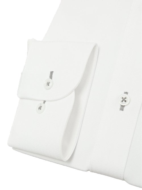 ノーアイロンストレッチ スタンダードフィット ワイドカラー長袖ニットシャツ