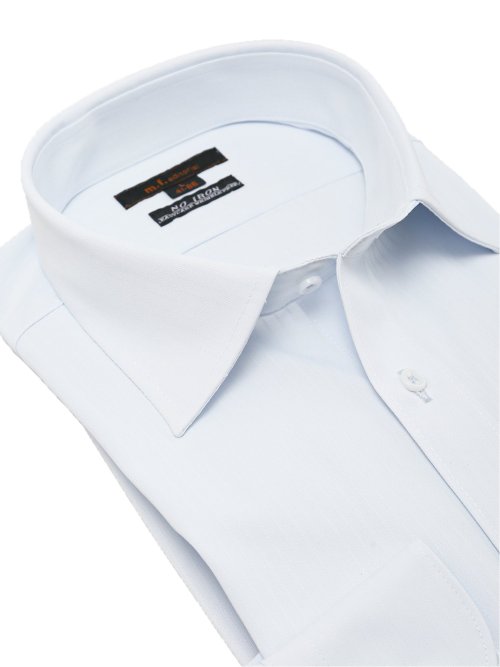 ノーアイロンストレッチ スタンダードフィット ワイドカラー長袖ニットシャツ