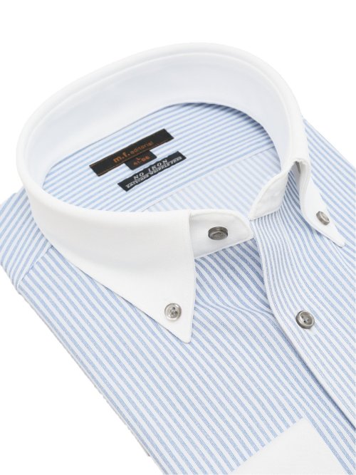 ノーアイロンストレッチ スタンダードフィット ボタンダウン長袖ニットシャツ