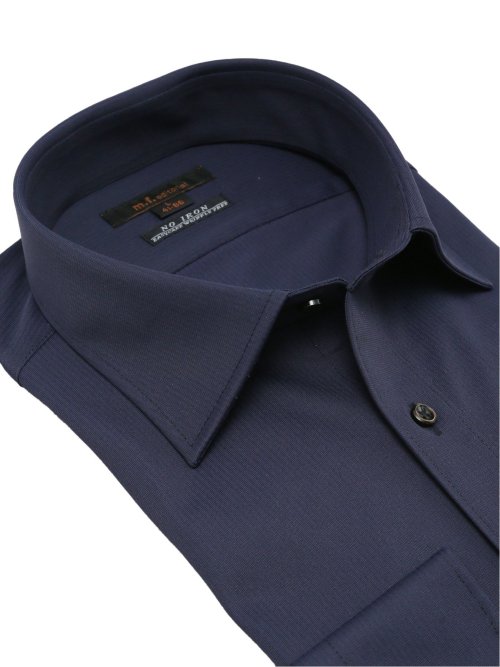 ノーアイロンストレッチ スタンダードフィット ワイドカラー長袖ニットシャツ