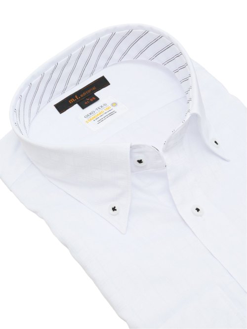 形態安定 吸水速乾 スタンダードフィット ボタンダウン長袖シャツ