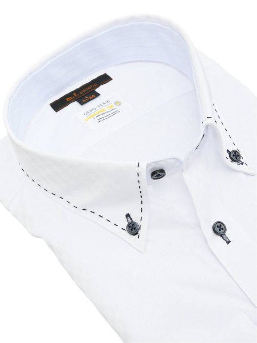 形態安定 吸水速乾 スタンダードフィット ボタンダウン長袖シャツ