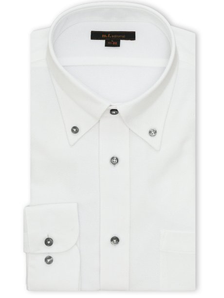 ノンアイロンストレッチ NEWスタンダードフィット ボタンダウン長袖ニットシャツ