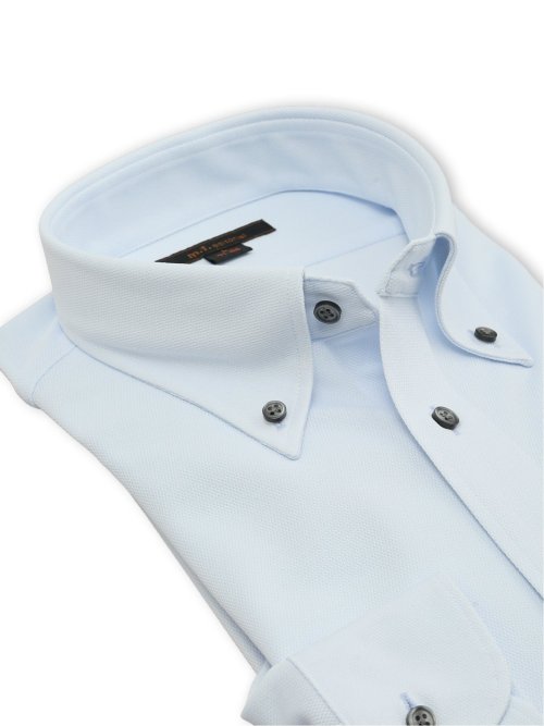 ノンアイロンストレッチ NEWスタンダードフィット ボタンダウン長袖ニットシャツ