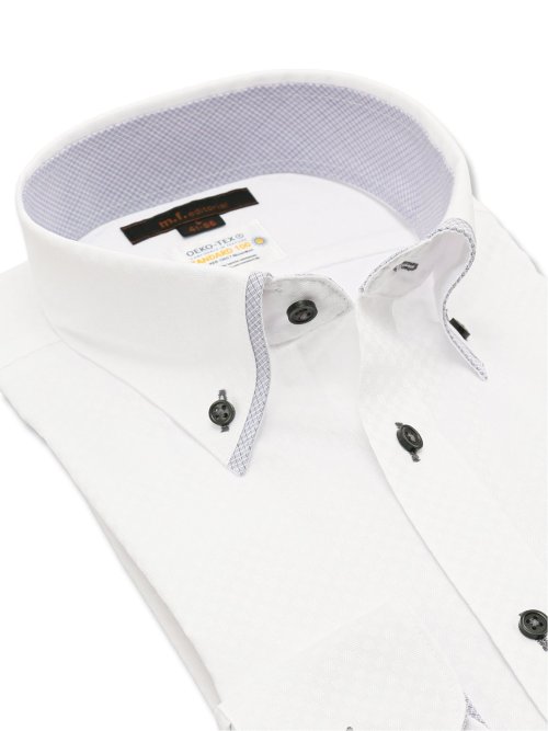 形態安定 吸水速乾 スタンダードフィット ボタンダウン長袖シャツ