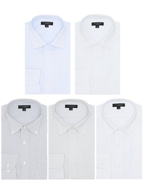 WEB限定】形態安定 吸水速乾 スタンダードフィット 長袖シャツ3枚