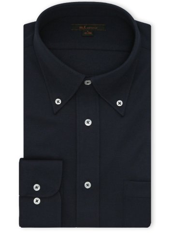 ノンアイロンストレッチ NEWスタンダードフィット ボタンダウン長袖ニットシャツ