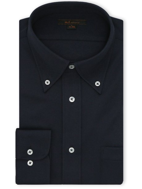 ノンアイロンストレッチ NEWスタンダードフィット ボタンダウン長袖ニットシャツ