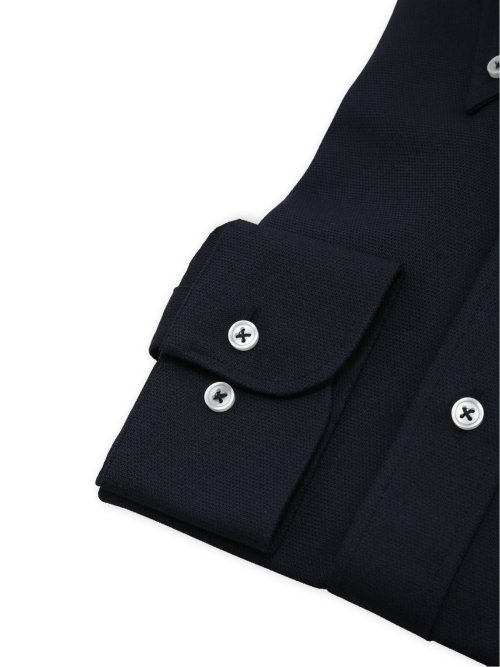 ノンアイロンストレッチ NEWスタンダードフィット ボタンダウン長袖ニットシャツ