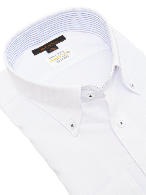 形態安定 吸水速乾 スタンダードフィット ボタンダウン長袖シャツ