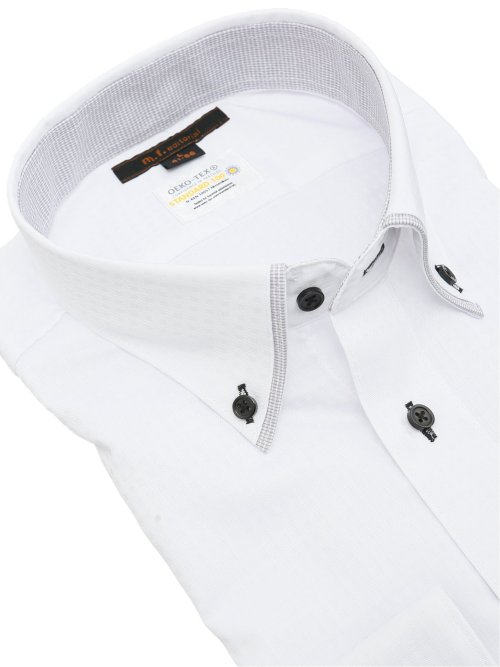 形態安定 吸水速乾 スタンダードフィット ボタンダウン長袖シャツ