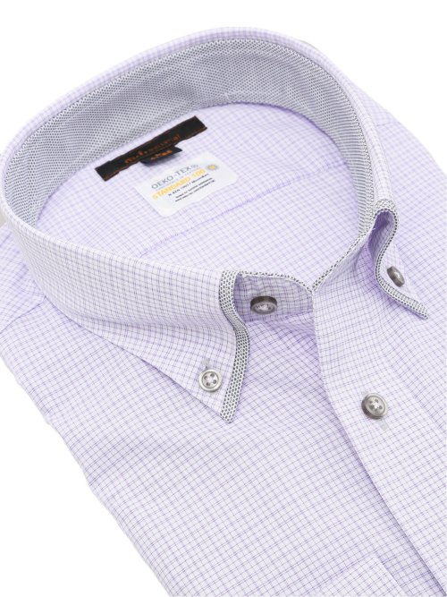 形態安定 吸水速乾 スタンダードフィット ボタンダウン長袖シャツ