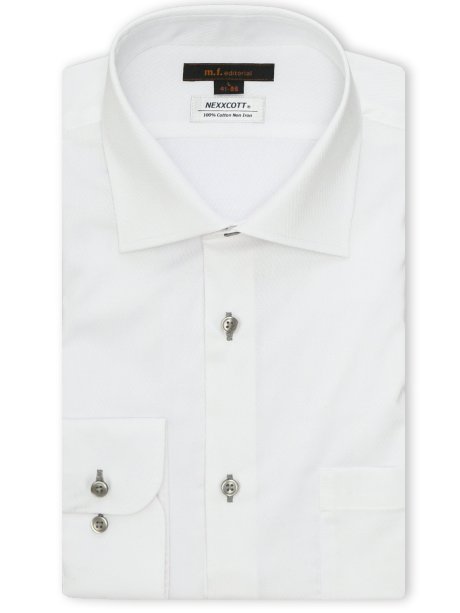 綿100% ノンアイロン NEWスタンダードフィット ワイドカラー長袖シャツ